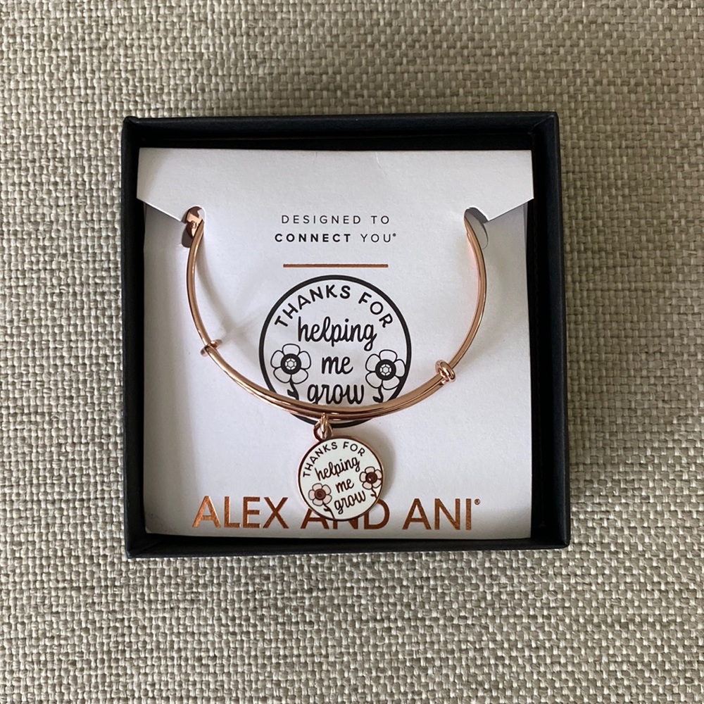 Alex and Ani “thanks for helping me grow” bracelet